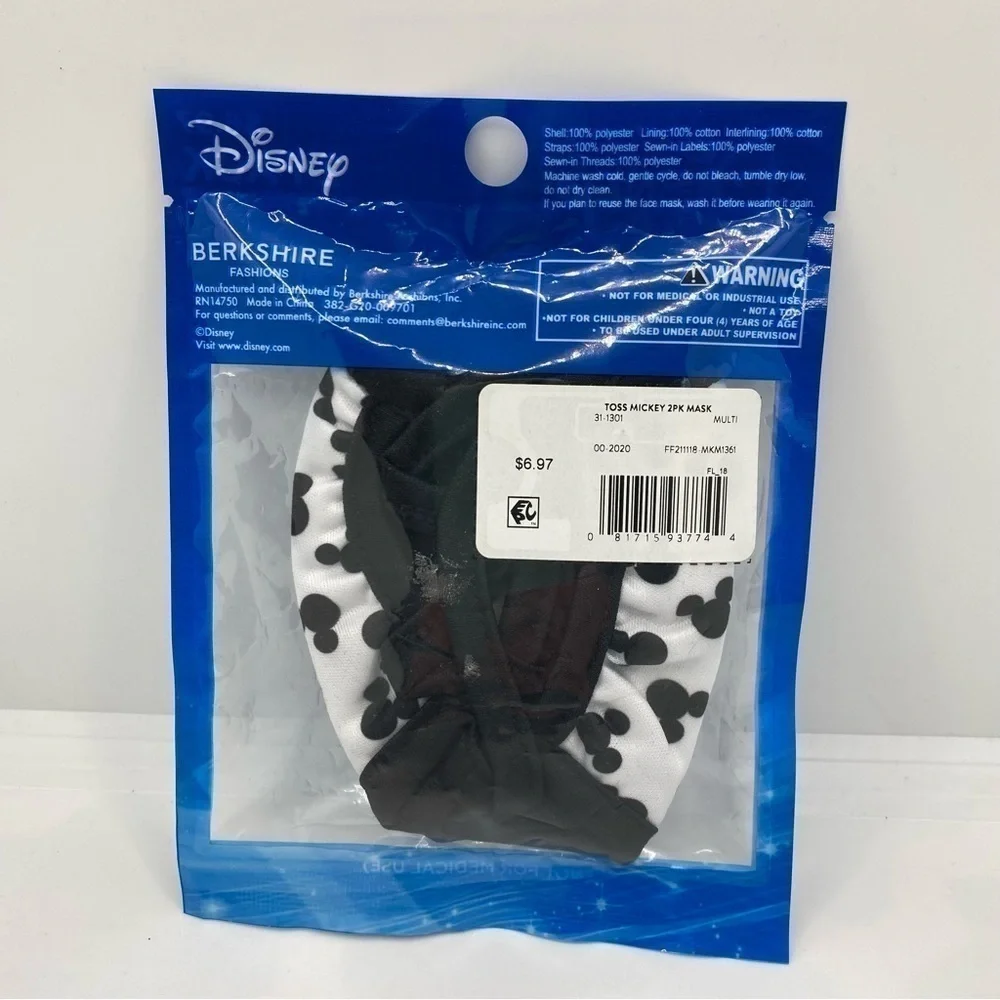 Disney Kids Reusable Cloth Face Masks 2 Pack For Kids 4 And Up New In Package